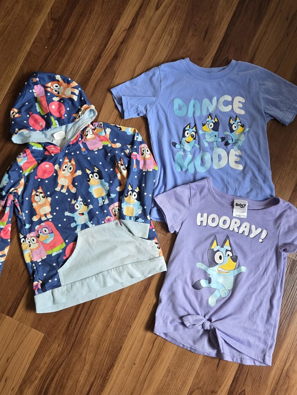 GUC 4T Set of 2 Short sleeve & 1 Hoodie Bluey & Bingo Toddler Girl Shirts